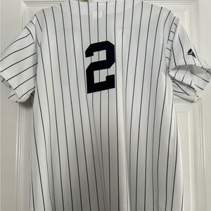 NY Yankee Derek Jeter #2 captain jersey with logo. Boys size XL (18-20).